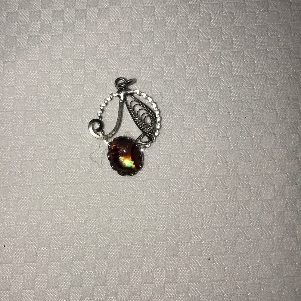 Silver and purple pendant